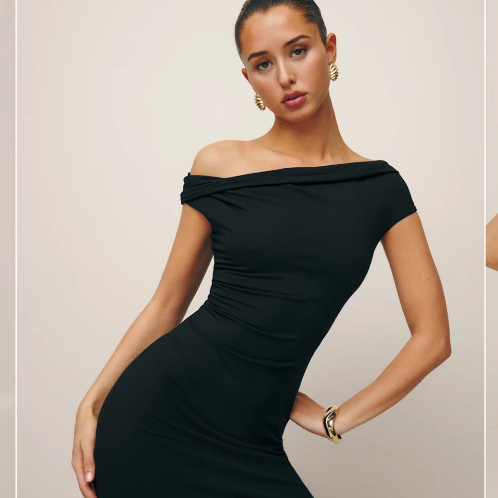 Reformation Jamen Knit Dress, Size M, Worn Once! Black - Picture 3 of 6